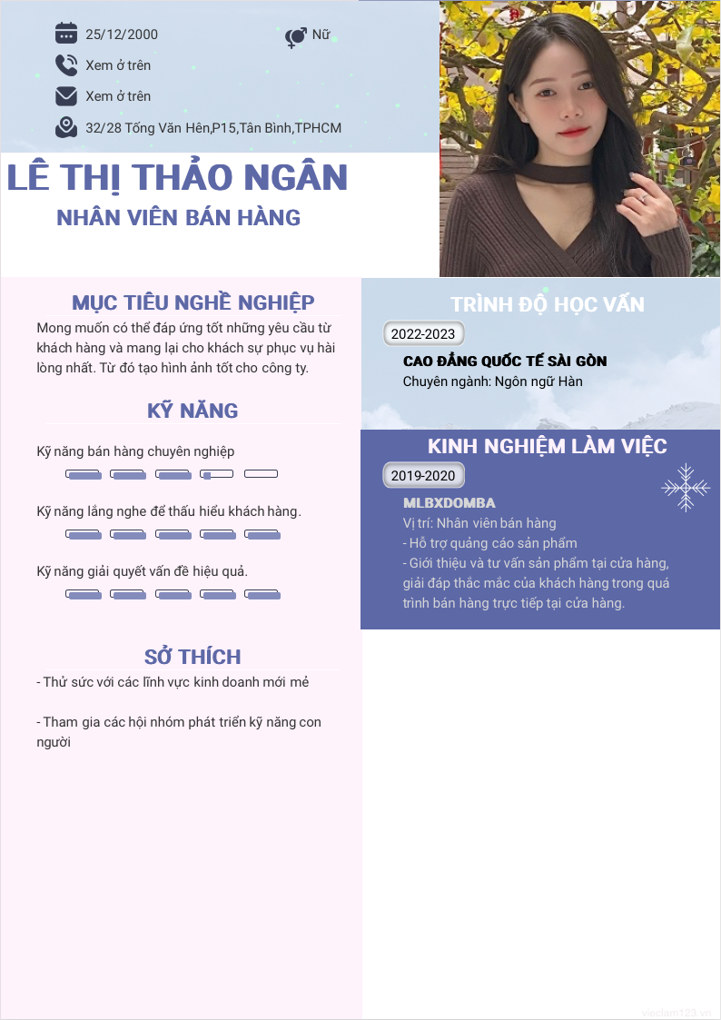 ảnh cv