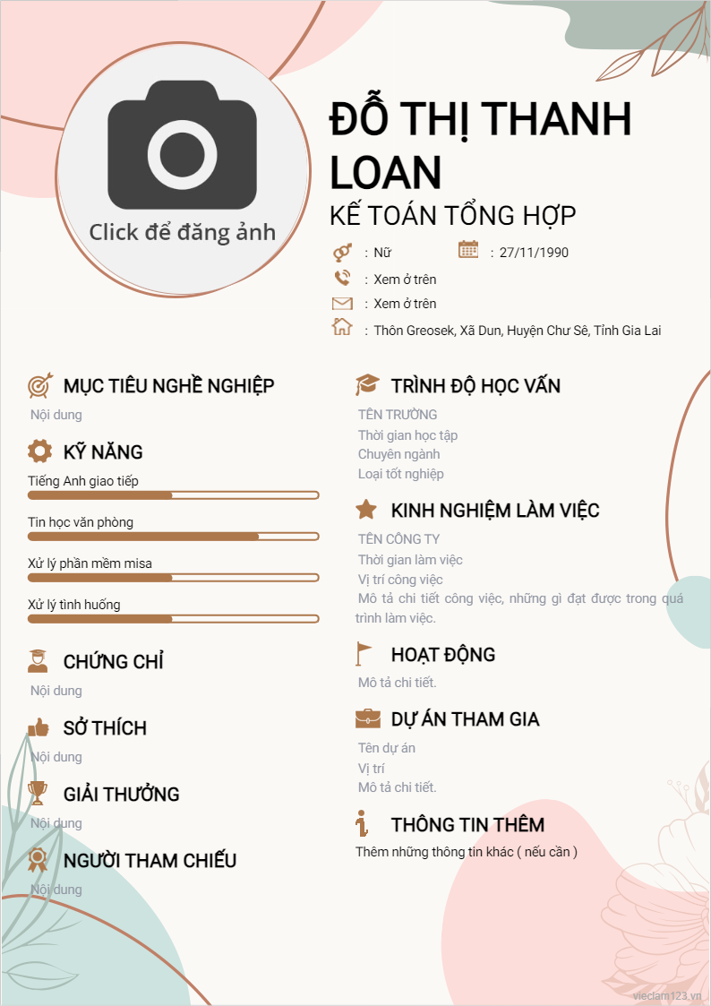 ảnh cv