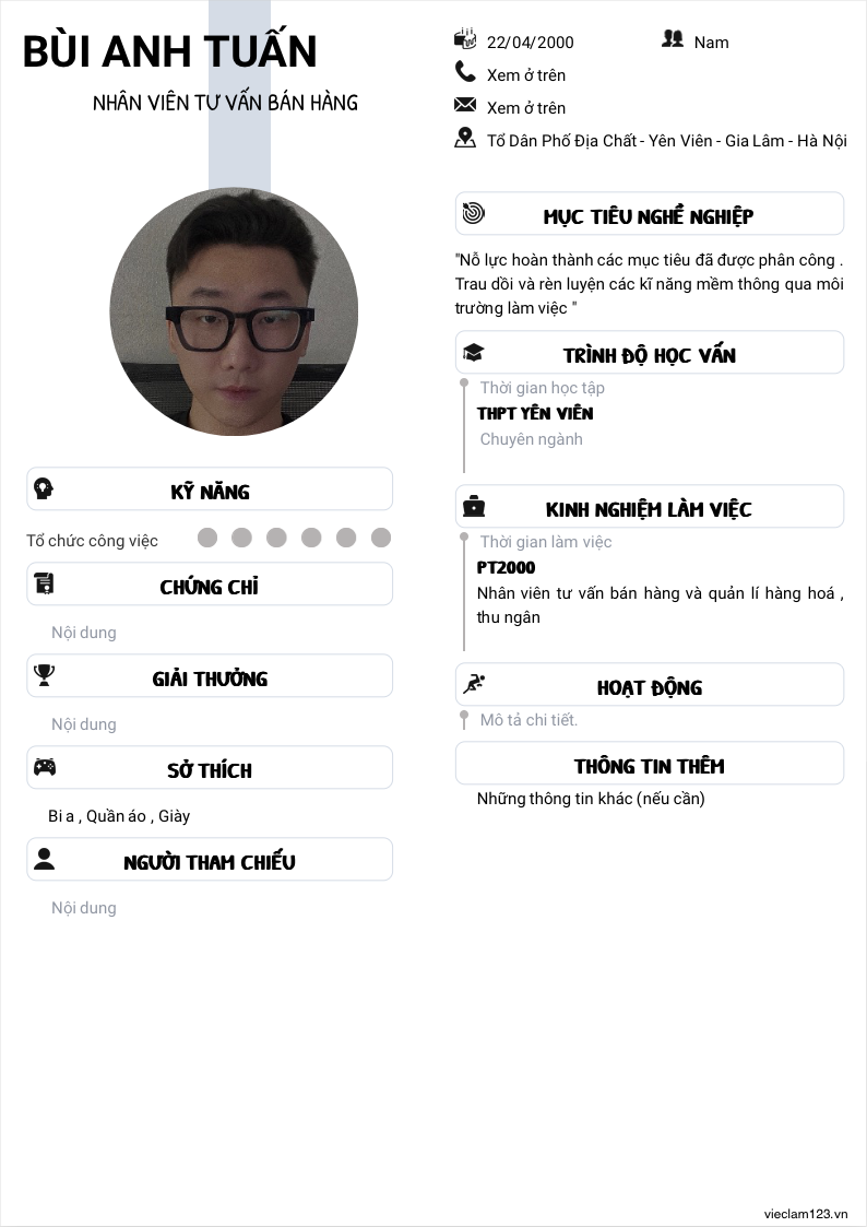 ảnh cv