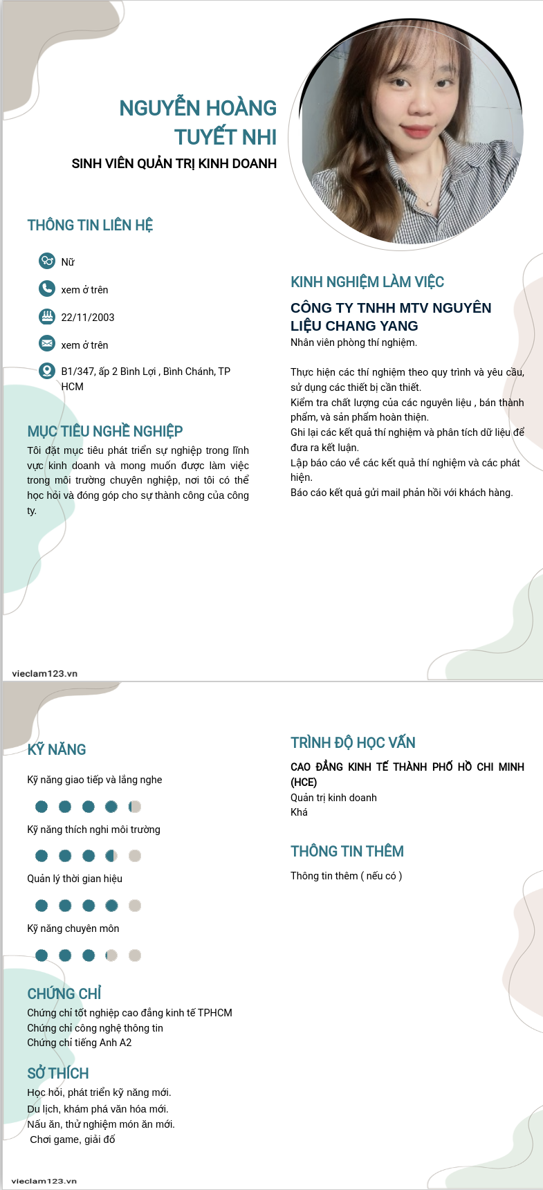 ảnh cv