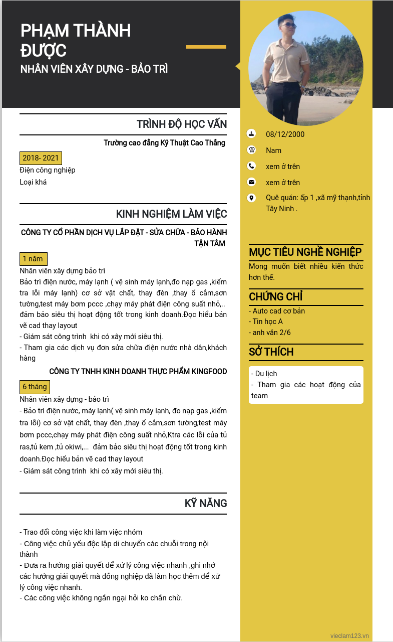 ảnh cv