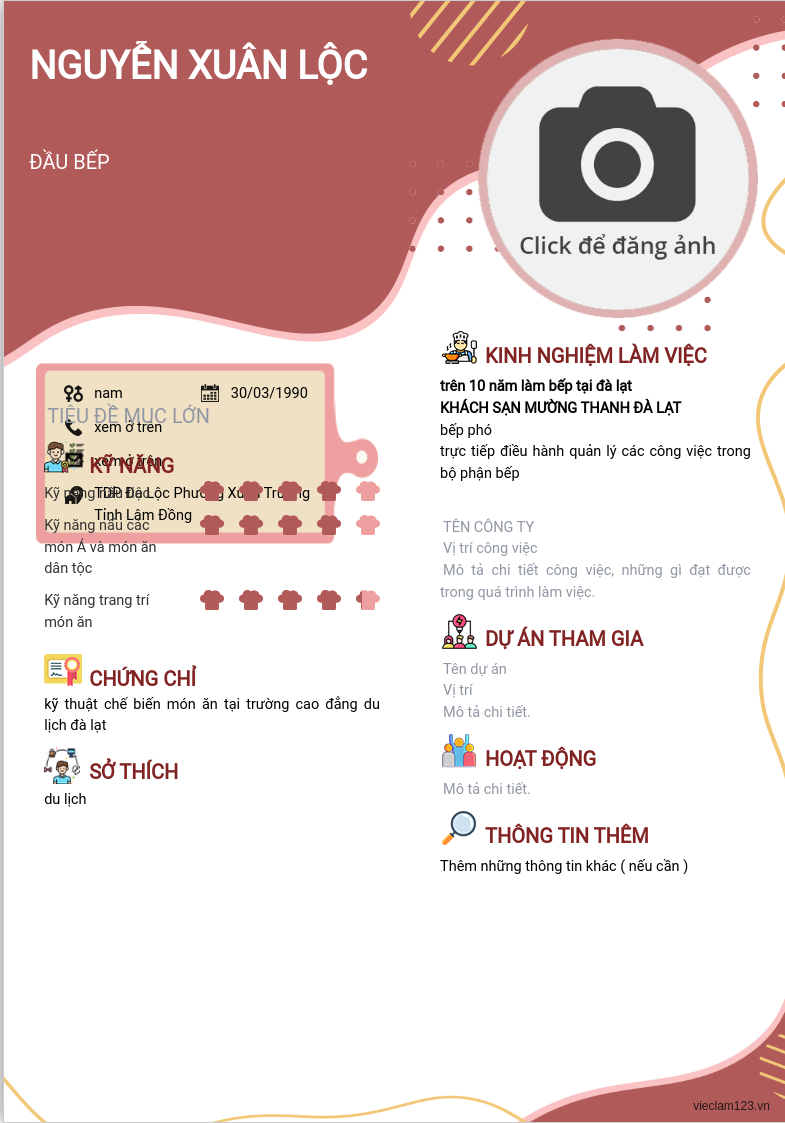 ảnh cv