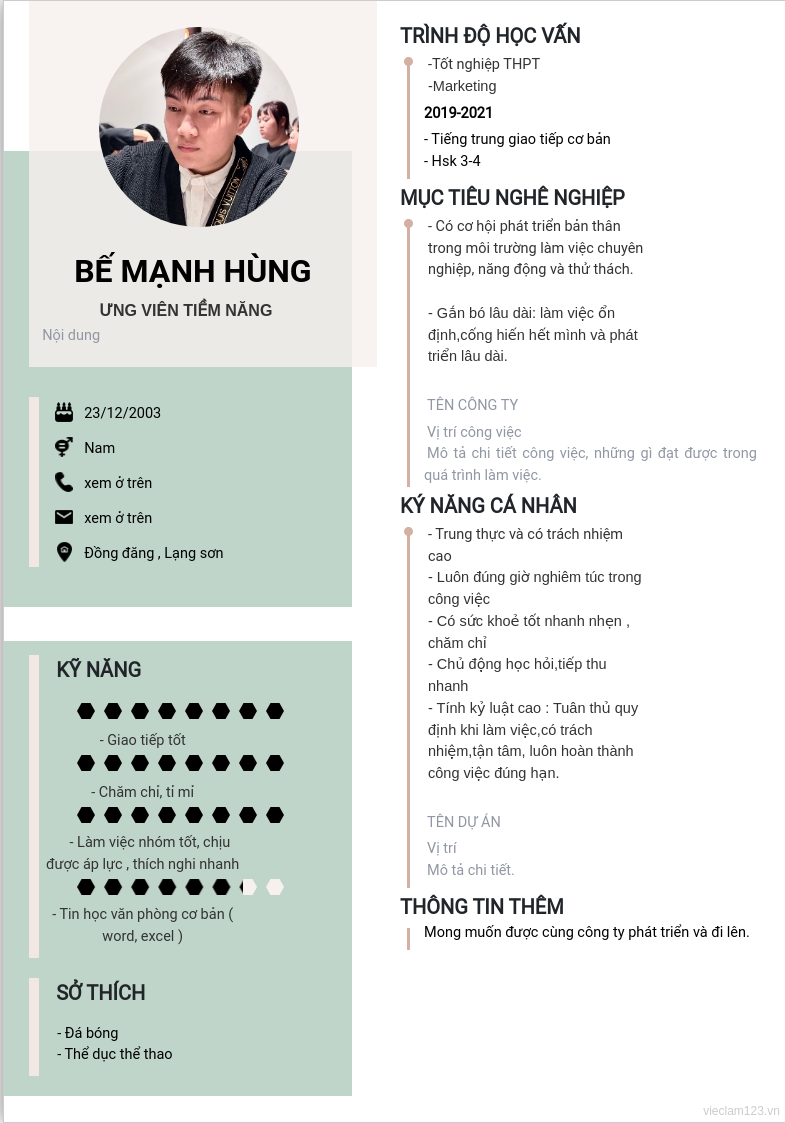 ảnh cv