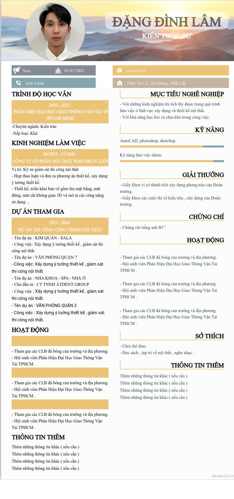 ảnh cv