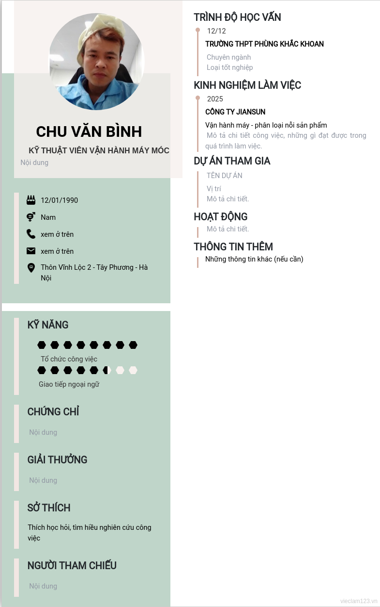 ảnh cv